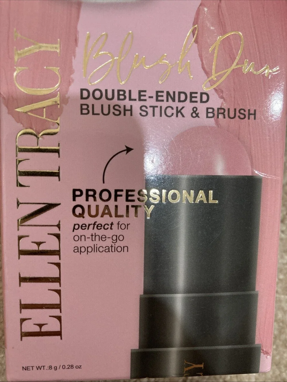 Ellen Tracy - BLUSH DUO - Double-Ended Blush Stick & Brush - New In Box